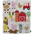 thumbnail image 4 of Cartoon Animals Throw Blanket Cute Farm Animals Pig Cow Horse Sheep Goat Hen Rooster and Barn Decorative Soft Warm Cozy Flannel Plush Throws Blankets for Baby Toddler Dog Cat 30 X 40 Inch, 4 of 6