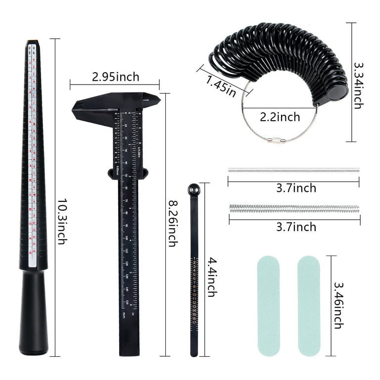 Mr. Pen- Ring Sizer Measuring Tool Set, Ring Sizer Guage & Plastic Ring  Mandrel with 1 Polishing Cloth, Ring Sizer, Ring Measure for Fingers, Ring