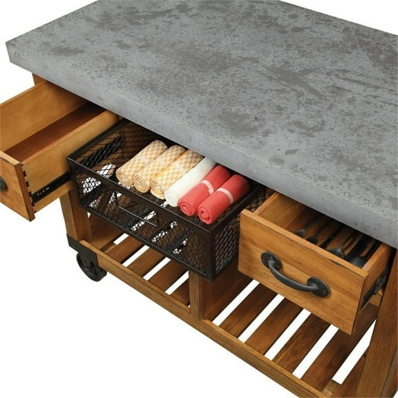 Bowery Hill Kitchen Cart in Antique Oak