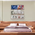 thumbnail image 2 of Floating Wood Wall Shelves Light Walnut 48 Inch Long Hanging Picture Photo Ledge Shelf Rustic Modern Narrow Shelves for Wall Decor Storage and Display Nursery Book Shelves a Set of 3, 2 of 16