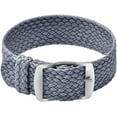 thumbnail image 1 of Unisex Perlon Nylon Bracelet with Stainless Steel Silver Buckle, Gray, 22mm, 1 of 6