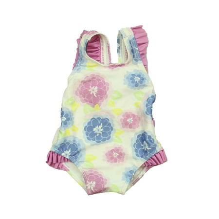 

Pre-owned Gymboree Girls White | Blue | Purple 1-piece Swimsuit size: 3-6 Months