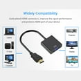thumbnail image 2 of HDMI to VGA Adapter, Gold Plated Mini HDMI to VGA(Male to Female) 1080p Video Converter Adapter with 3.5mm Audio, 2 of 12
