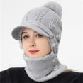 thumbnail image 2 of Tanhomme Winter Ski Covers, Fleece Face-Cover Hat Neck Windproof Hooded Scarf Cold Weather Warm Face-Cover Winter Women's Knitted Pullover Ear Warm Cold Dome Pullover Hat, 2 of 6