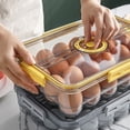 thumbnail image 5 of Clearance Food Storage under $20 Egg Holder Clear Egg Tray Storage Box With Lid And Special Buckle Stackable PET Plastic Refrigerator Organizer Bins Eggs Containers 18 Egg Tray, 5 of 9