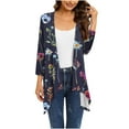 thumbnail image 1 of LOVZFMLL Cardigan pour Femmes à Manches Longues Imprimé Dégradé Ourlet Irrégulier Plissé CardiganCardigan, 1 of 5