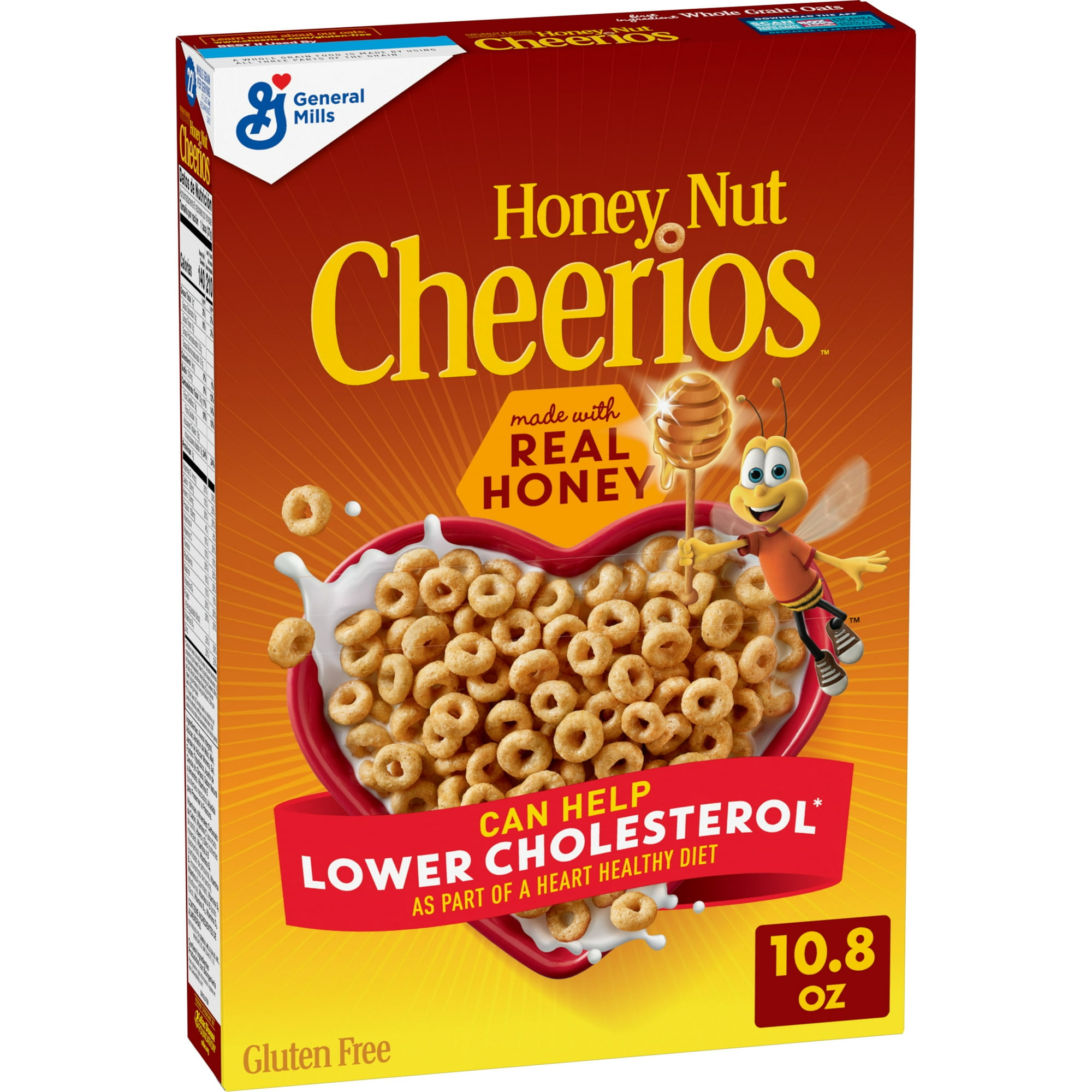 Honey Nut Cheerios, Heart Healthy Gluten Free Breakfast Cereal, 10.8 oz