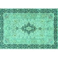 thumbnail image 1 of Ahgly Company Indoor Rectangle Medallion Turquoise Blue Traditional Area Rugs, 8' x 12', 1 of 4
