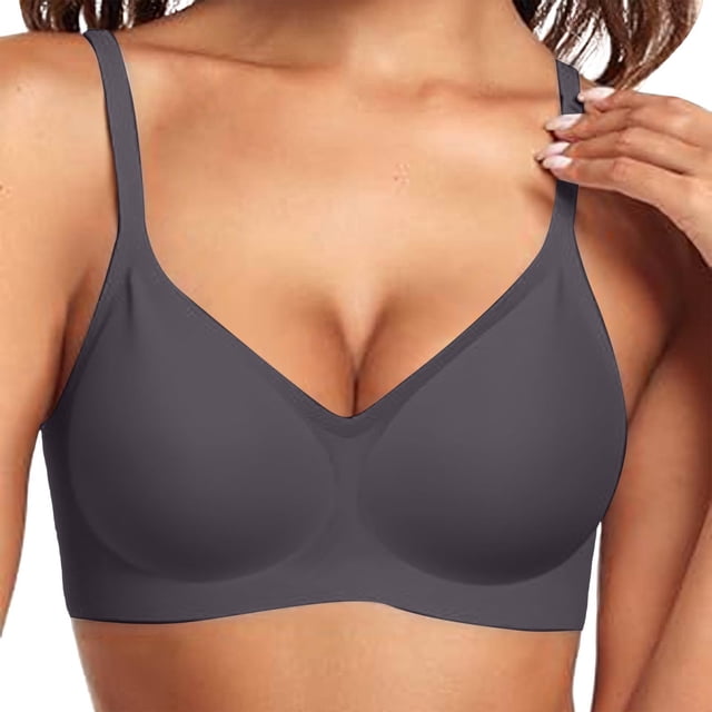 Brasier Tela de Mantequilla Sujetador Push-up Cómodo, sin Costuras y con Aros para Mujer Extra Grande