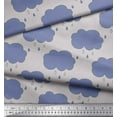 thumbnail image 2 of Soimoi Gray Silk Fabric Rainy Cloud Nature Print Fabric by Yard 42 Inch Wide, 2 of 3