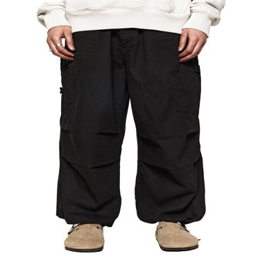 EIMELI Men‘s Loose Wide Leg Cargo Pants High Waist Drawstring Long Baggy Sweatpants G-boy Joggers Trousers