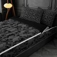 thumbnail image 3 of meiyoeat Gothic Skull Zipper Queen Comforter Set with Fitted Sheet and 2 Pillowcases,Dark Damask Zipper Bedding Set For Adults,Gray Black,Black Reversible,4 Pieces, 3 of 7