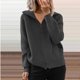 thumbnail image 1 of Chaqueta informal a rayas de otoño e invierno de estilo europeo y americano, cárdigan holgado de punto con cremallera y manga larga, suéter con solapa para mujer, 1 of 6