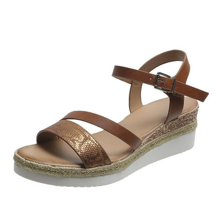 

Rdeuod Womens Wedge Sandals Summer New Fish Mouth Retro Heel Platform Women S Roman Pumps Shoes Women