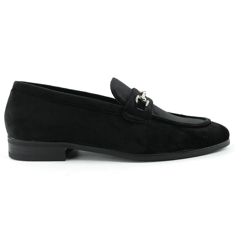 men's black dress shoes with gold buckle The Imperial Black & Gold Leather Men Dress Shoe [EU-46 & US-13] main image 1