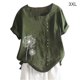 thumbnail image 1 of Camisa de mujer con botones, blusa informal de manga corta con cuello redondo, verde, 3XL Yuarrent AP001735-30, 1 of 7
