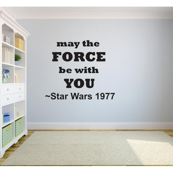 May The Force Be With You – Star Wars 1977 Quote Custom Wall Decal Vinyl Sticker 12 Inches X 18 Inches