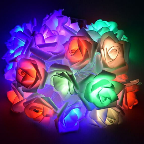 pstuiky Lights, USB Charging LED Curtain Lights String Rose Lamp Party Decor with 20 LED Beads Outdoor String Lights Clearance Sale