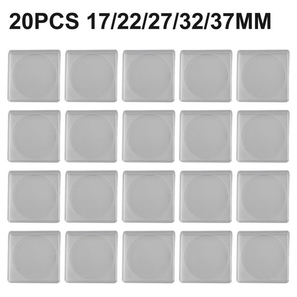 20Pcs Coin Capsule Case Plastic Transparent Square Coin Capsules Coin Collection Organizer Storage Box Medal Holder Storage