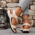 thumbnail image 6 of Bibifish Womens Wedge Sandals Summer Open Toe Relaxed Cozy Multi Strap Dual Durable Hook Loop Soft Padded Footbed Daily Walking Sandals, 6 of 9