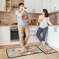 thumbnail image 7 of Leaves and Flowers Pink Kitchen Mats Set 2 Piece Non Slip Floor Foam Rugs Cushioned Soft Waterproof Carpet Runner for Dining Room Bathroom Laundry, 7 of 7