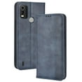 thumbnail image 1 of Compatible with Nokia C21 Plus Case Magnetic Closure Vintage Pattern PU Leather Wallet Cover with Card Slots-Blue, 1 of 5