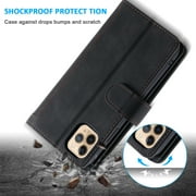 iPhone 13 Case, TECHCIRCLE Zipper 9 Card Slots Wallet Cover Flip Kickstand Magnetic PU Leather Shockproof Case with Pocket/Strap for Apple iPhone 13 6.1 2021, Black