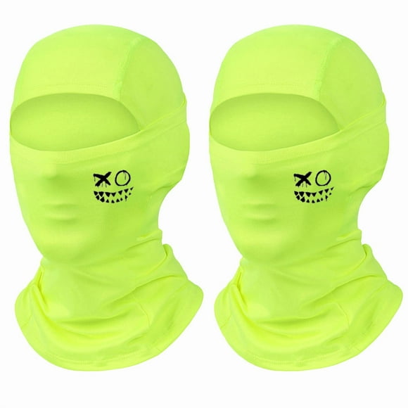 2 PCS Ski Masks, suitable for both men and women. Outdoor sports headgear with a casual and sporty style. Smooth texture fabric. green One Size