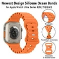 thumbnail image 4 of 2/3/4Pack Ocean Silicone Band For Apple Watch Ultra Bands 49mm 40mm 45mm 44mm 42mm 41mm 38mm,Adjustable Breathable Sport Strap Replacement Wristband for iWatch Ultra Series 8/7/SE/6/5/4/3/2 Women Men, 4 of 8