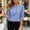 Blue, variant on ClodeEU Women's Striped 3/4 Sleeve Blouse with Back Button ,Casual Loose Fit Shirt Army Green,Women's Plus L
