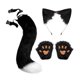 thumbnail image 5 of Conjunto de orejas y cola de gato y , gorro de peluche para carnaval, espectáculos, fiestas cumpleaños. Blanco y negro, 5 of 8