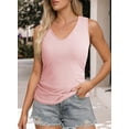 thumbnail image 2 of Camiseta sin mangas Dokotoo para mujer con cuello en V y sujetador incorporado, rosa, talla M, 2 of 6