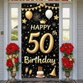 thumbnail image 3 of Golden Theme 50th Birthday Banner Crown Design Display Firework Pattern Glitter Style 50th Celebration Background for Adult Birthday Party Indoor Decoration Photo Shoot Backdrop, 3 of 9