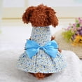 thumbnail image 6 of Frogued Summer Dogs Puppy Dress Floral Print Bow Skirt Pet Soft Outfit Party Clothes (Pink,S), 6 of 13