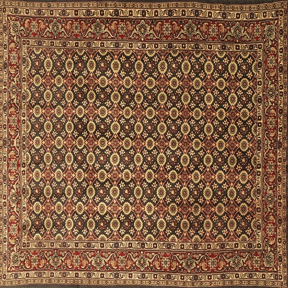 Ahgly Company Indoor Square Persian Brown Traditional Area Rugs, 4' Square