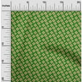 thumbnail image 2 of oneOone Georgette Viscose Green Fabric Asian Ikat Sewing Material Print Fabric By The Yard 42 Inch Wide, 2 of 4
