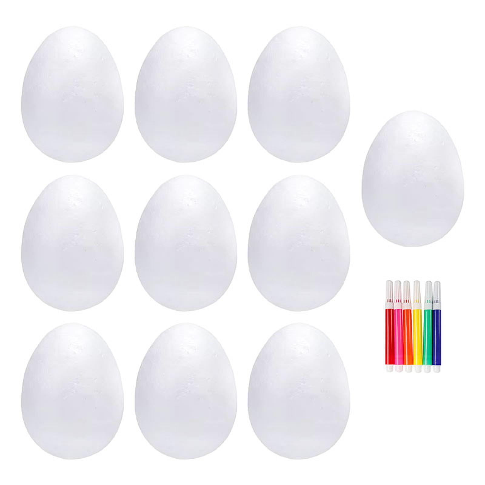 Dualoai Foam Eggs Polystyrene Eggs Decorating Crafts Ornaments Unpainted Easter Eggs for 150MM