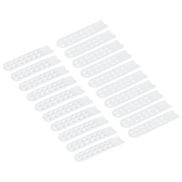 Unique Bargains 20 Paires Couverture de Sangle Snapback, Double Rangée 14 Trous en Plastique Chapeau Réglable Snap Boucle de Remplacement (Blanc)