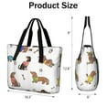 thumbnail image 3 of Tote Bag for Women - Dachshund Footprint Bone Shoulder Bag - Large Utility Work Duffle Bag with Zipper Handbag for Travel, Work, Sprots, 3 of 5