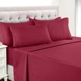 thumbnail image 3 of Lux Decor Collection Queen Sheets Set - 6 Piece Microfiber 16 Inch Deep Pocket Bed Sheets Set - Burgundy, 3 of 11