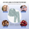 thumbnail image 7 of KLL Gouache Flowers Sleepwear Mens Flannel Pajamas,Long Cotton Pj Set, 7 of 7