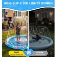 thumbnail image 4 of LED Glowing Splash Pad Sprinkler for Kids & Dogs, 60" Non-Slip Outdoor Water Toys Toddler Sprinkler Pool Splash Pad/Play Mat,LED Light Boys Girls Yard Sprinkler Pool for Age 1 2 3 4 5 6 7 8 9, 4 of 8