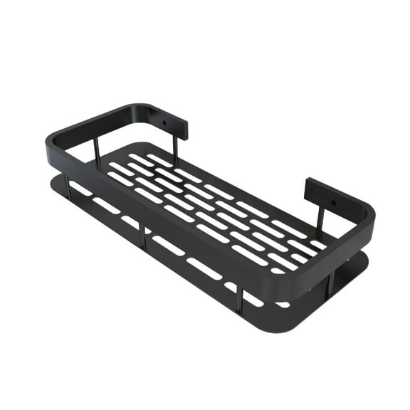 CASAFUN Aluminum Shower Caddy,Adhesive Shower Shelves with Hooks and Rod for Towels,No Drill Wall Mount Rustproof Premium Organizer for Bathroom,Kitchen