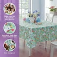 thumbnail image 2 of Newbridge Easter Green Cotton Tail Bunny Vinyl Flannel Backed Spring Tablecloth, 52 x 52 inch Square, 2 of 6