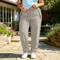 thumbnail image 7 of Mifsaly Plus Size Hiking Pants Women Lightweight Quick Dry Workout Lounge Joggers with Pockets Comfortable Loose Fit Outdoor Running Athletic Bottoms Khaki,L, 7 of 7