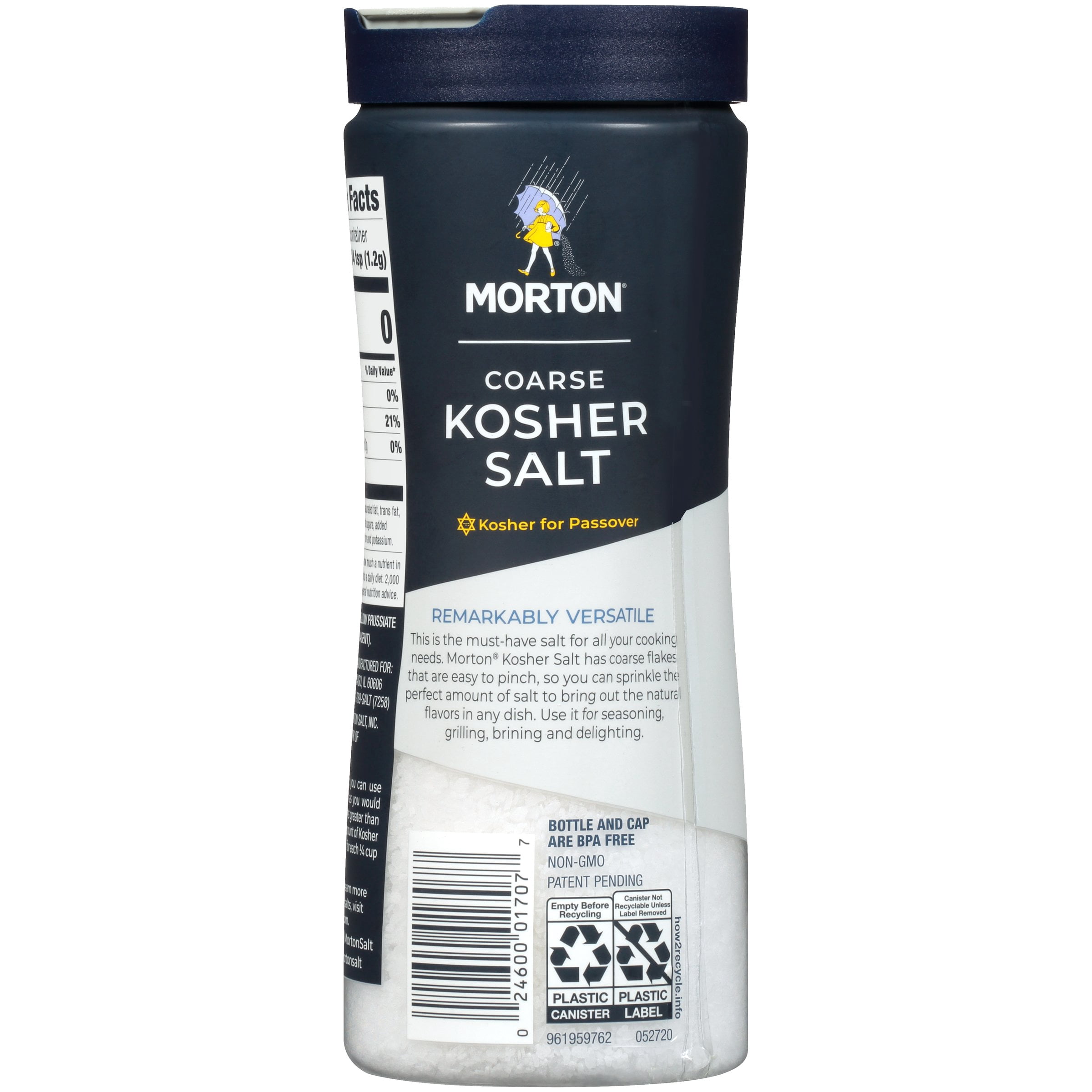 Morton Kosher Salt, Coarse, 16 Ounce (Pack of 4)