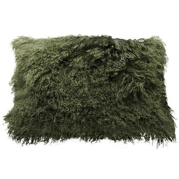 BS Trading Rug H-TIB-18-L20 12 x 20 in. No.18 Tibetan Lumbar Pillow, Olive