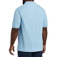 thumbnail image 2 of Big + Tall Essentials by DXL Men's Big and Tall  Men's Pique Mesh Short-Sleeve Polo Shirt, Light Blue, 3XL, 2 of 5