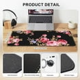thumbnail image 2 of Desk Mat, Gaming Mouse Pad Large, XXL Desk Pad Mat with Non-Slip Base, Pretty Desk Matt for Desktop, Keyboard Mat for Women, Home, Office Decor, Desktop,Laptop, Black Pink Floral Flower, 2 of 6