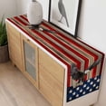 thumbnail image 4 of American Flag Table Runner - 36 Inch Long, Kitchen Dining Table Runner Dresser Scarves, Eagle Blue Red USA Flag Retro Farmhouse Decor for Coffee Tables Wedding Party Banquet, 4 of 8